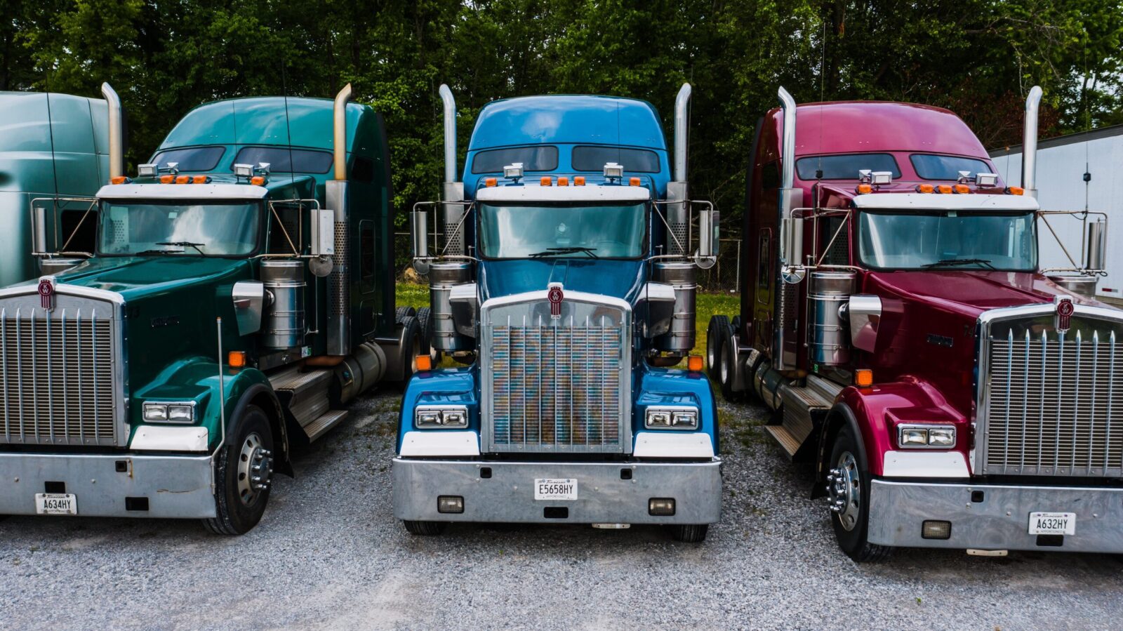 Three huge trucks