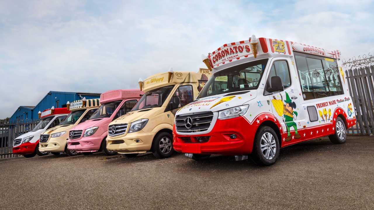 Colorful ice cream trucks