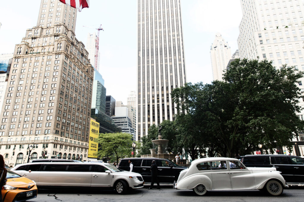 A white limousine